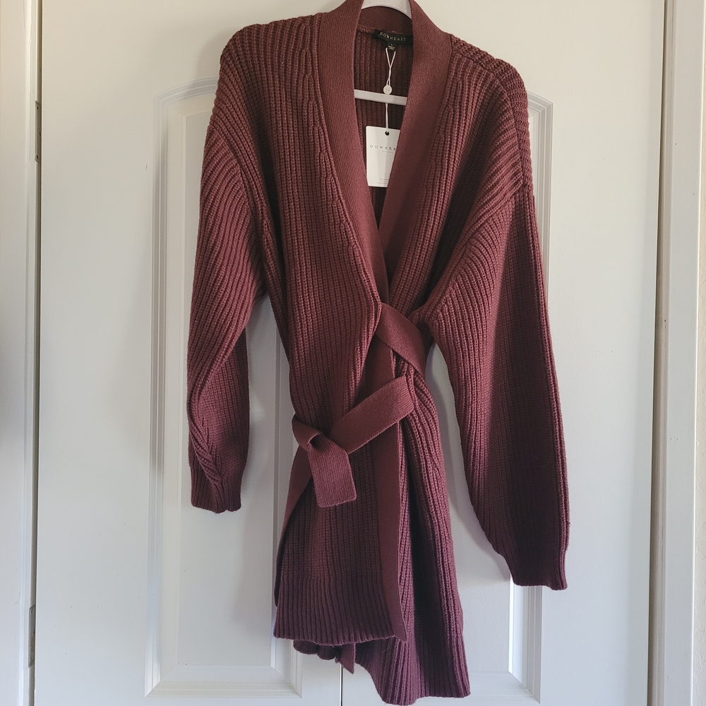 DownEast Maroon Knit Cardigan
